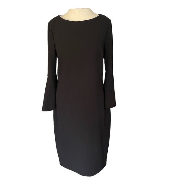 Calvin Klein Dresses & Skirts - Calvin Klein Dress Sz 10 Black Bell Sleeve Back Zip Career HolidayParty Funeral